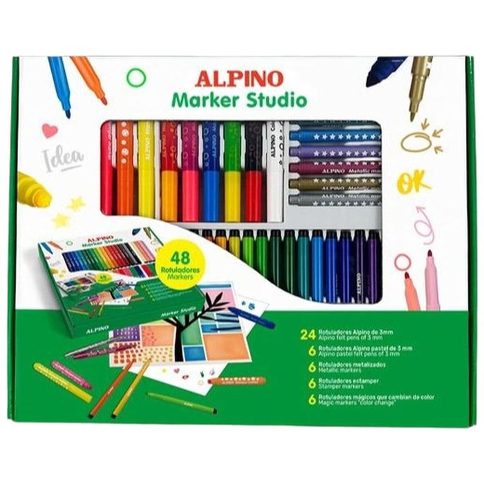 Ensemble de Marqueurs Alpino MARKER STUDIO Multicouleur 48 Pièces (4 Unités)