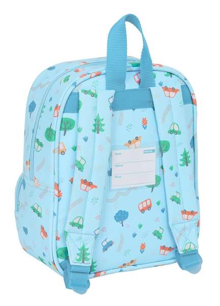 Safta Sac à dos de maternelle avec poche, motif Voitures, 22 x 27 x 10 cm