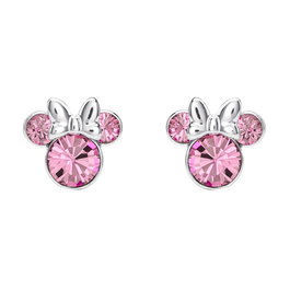 PEERS HARDY Boucles d'oreilles pendantes Minnie Disney en argent avec cristal rose
