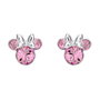 PEERS HARDY Boucles d'oreilles pendantes Minnie Disney en argent avec cristal rose
