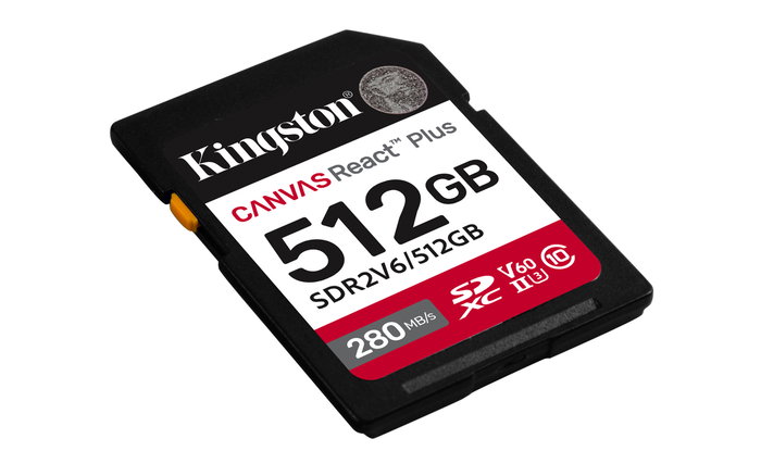 Kingston Carte SD Canvas React Plus 512 Go V60 Noir