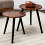 Home Deco Factory Ensemble de 2 Tables Nido Rondes en Acacia Rouge