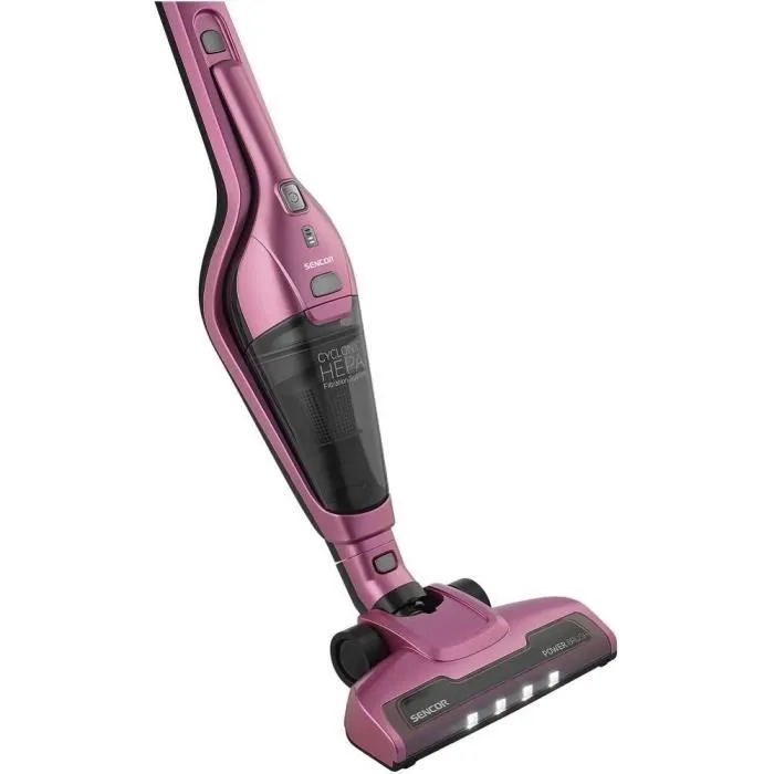 Sencor SVC 0604RD Aspirateur balai sans fil 3 en 1 - Léger, autonomie 45 min, filtration HEPA, éclairage LED, idéal poils d'animaux