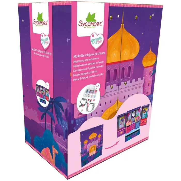 Sycomore SYCOMORE - Coffret à bijoux avec tiroirs et porte-bagues, plus de 30 perles, charms, colliers et bracelets pour créer des bijoux uniques - Dès 7 ans Sycomore SYCOMORE - Coffret à bijoux avec tiroirs et porte-bagues, plus de 30 perles, charms, colliers et bracelets pour créer des bijoux uniques - Dès 7 ans