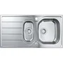 GROHE inox - Évier de cuisine en acier inoxydable à encastrer, largeur 500 mm, avec égouttoir et bonde silencieuse