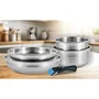 Arthur Martin AM2189 Batterie de cuisine induction 5 pièces en acier inoxydable 18/10 avec casserole graduée et poignées amovibles - Poêles 22 et 26 cm, casseroles 16 et 18 cm