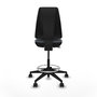 Tabouret Taburete Elche Contact permament de base Tissu Gris Base pyramidale noire Sans accoudoirs Sans appui-tête Roulettes 65mm nylon