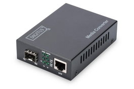 Digitus - Convertisseur de média Gigabit Ethernet autonome, port RJ45 vers slot SFP Open (sans module), portée jusqu'à 80 km