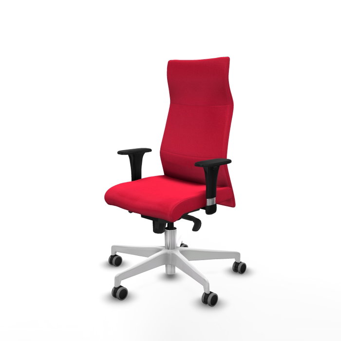 Piqueras Y Crespo Fauteuil Albacete Rouge avec Mécanisme Synchrone et Base Blanche
