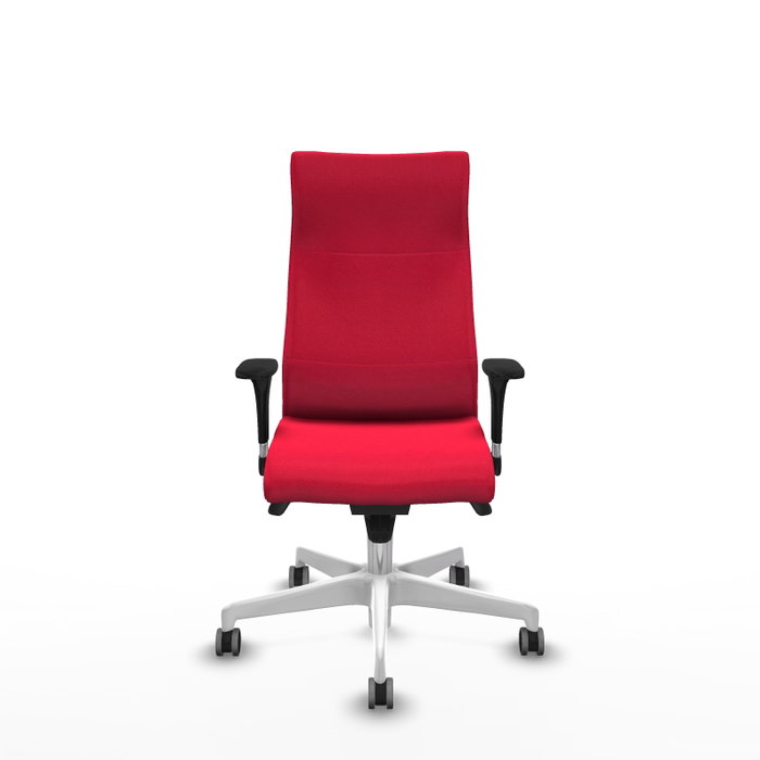 Piqueras Y Crespo Fauteuil Albacete Rouge avec Mécanisme Synchrone et Base Blanche