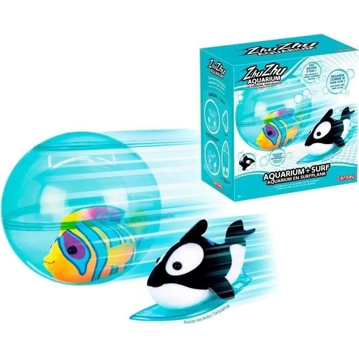 Lansay Zhu Zhu Aquarium 51001 - Aquarium miniature interactif avec planche de surf, jouet pour poissons, animaux de compagnie virtuels Lansay Zhu Zhu Aquarium 51001 - Aquarium miniature interactif avec planche de surf, jouet pour poissons, animaux de compagnie virtuels