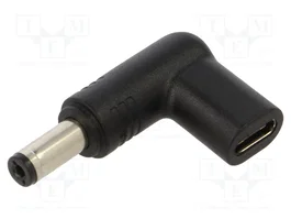 AKYGA Adaptateur USB C vers prise DC 5,5/2,1 mm 100W noir angulaire