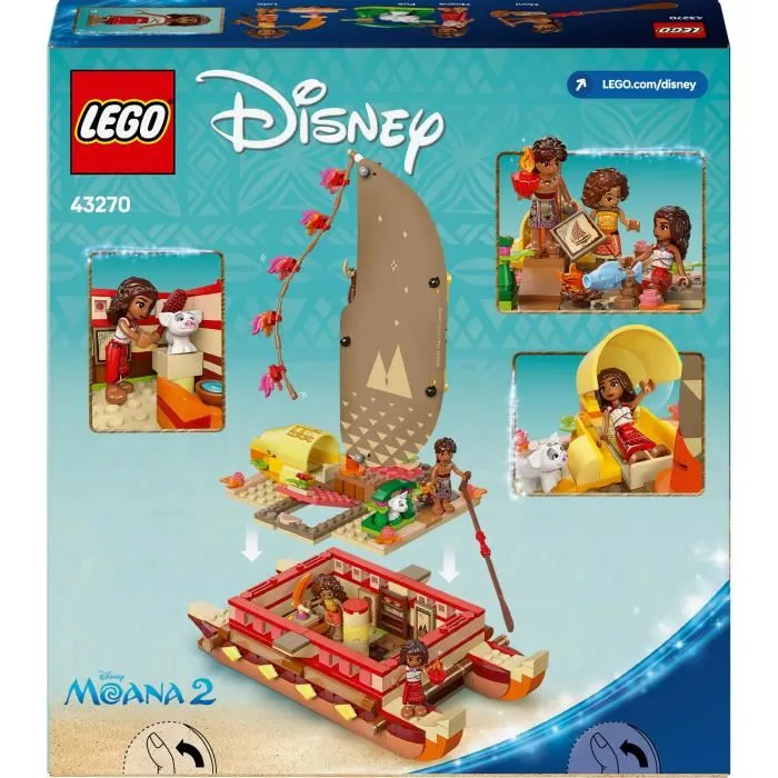 Lego Disney 43270 Bateau d'Aventure de Vaiana - Jeu de Construction pour Enfants de 6 Ans avec Coque Double et 3 Mini-Poupées