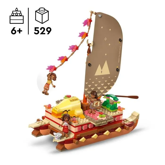 Lego Disney 43270 Bateau d'Aventure de Vaiana - Jeu de Construction pour Enfants de 6 Ans avec Coque Double et 3 Mini-Poupées