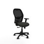 Chaise Alocén Synchro 3 positions Maille/tissu Noir Structure polyamide noire Accoudoir 2D Sans appui-tête Roulettes en nylon 50 mm
