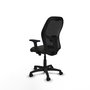 Chaise Alocén Synchro 3 positions Maille/tissu Noir Structure polyamide noire Accoudoir 2D Sans appui-tête Roulettes en nylon 50 mm