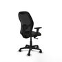 Chaise Alocén Synchro 3 positions Maille/tissu Noir Structure polyamide noire Accoudoir 2D Sans appui-tête Roulettes en nylon 50 mm