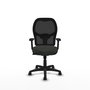 Chaise Alocén Synchro 3 positions Maille/tissu Noir Structure polyamide noire Accoudoir 2D Sans appui-tête Roulettes en nylon 50 mm