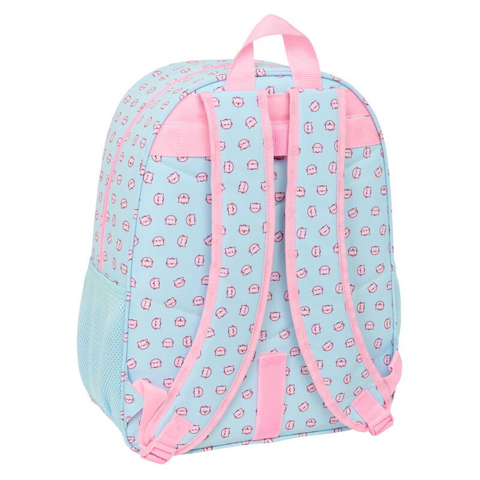 SAFTA - Sac à dos Pembe The Pink Cat pour école, voyage 42 cm avec sac frontal spacieux, adaptable au chariot à bagages, ergonomique et avec porte-gourdes
