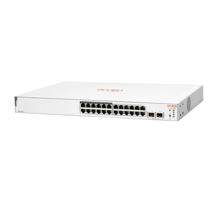 Hewlett Packard Enterprise Commutateur Aruba Instant On 1830 24G 12 ports Classe 4 PoE+ 195W avec 2 ports SFP pour PME - Switch réseau Gigabit managé
