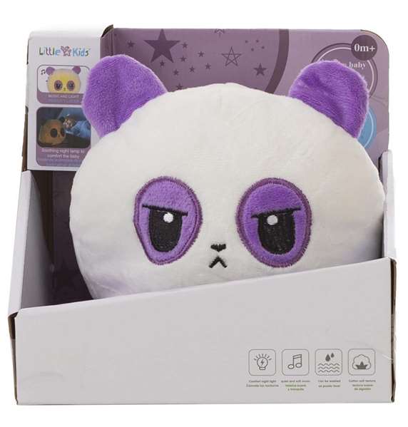 Creaciones Lloris Peluche Panda Apaisant 24 cm avec Veilleuse Lumineuse et Musique Douce - Jouet Câlin Nuit