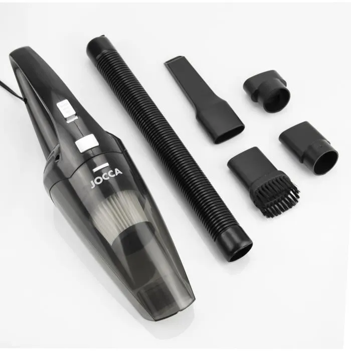 Jocca Aspirateur de voiture portable 100 W, réservoir 0,5 L, câble 3 m, gris, avec accessoires pour solides et liquides Jocca Aspirateur de voiture portable 100 W, réservoir 0,5 L, câble 3 m, gris, avec accessoires pour solides et liquides