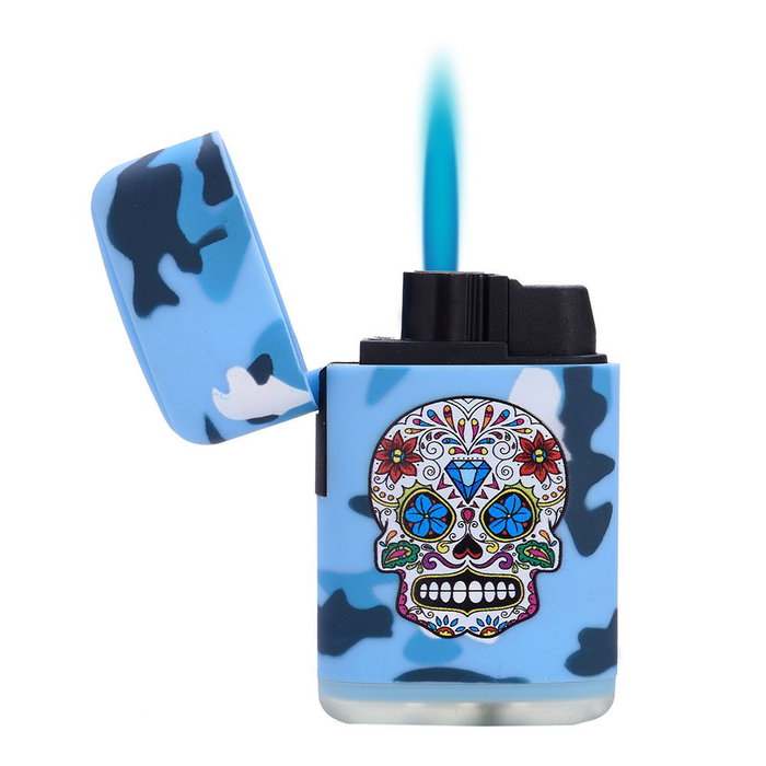 Prof Briquet électronique capsule camouflage flamme bleue 4 x 2 x 7 cm couleurs assorties
