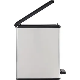 Curver Poubelle Slim Bin 25 Litres Design Compact 41 x 27 x 55 cm Gris Métallisé - Pour Petits Espaces