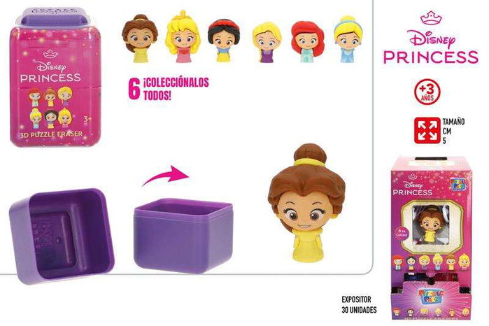 Color Baby Puzzle 3D Disney Princess avec gomme 5 cm - À partir de 36 mois