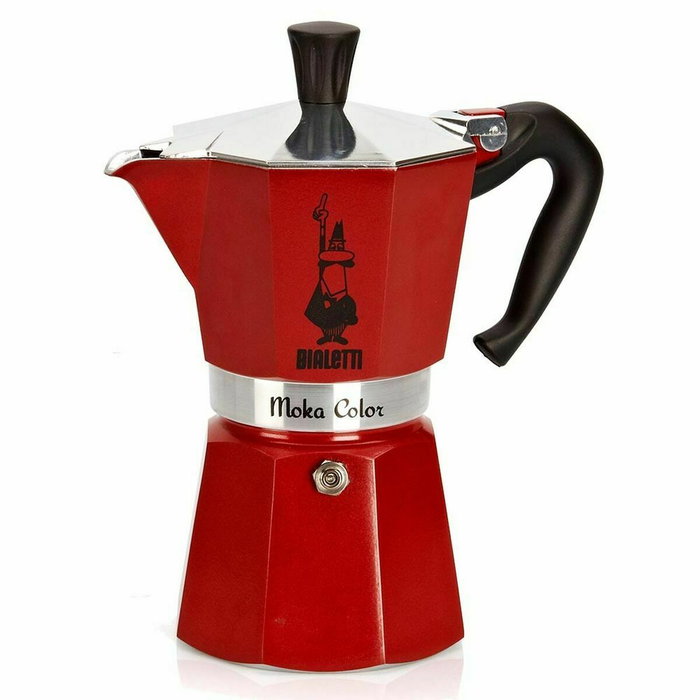 Bialetti Moka Express Rouge - 6 Tasses (300 ml) - Cafetière Italienne Bialetti Moka Express Rouge - 6 Tasses (300 ml) - Cafetière Italienne