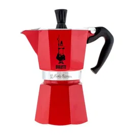 Bialetti Moka Express Cafetière italienne 6 tasses (300 ml) Rouge - Pour tous feux sauf induction