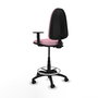 Tabouret Aýna taburete Contact permament de base Tissu Rose Structure polyamide noire Accoudoir 1D Sans appui-tête Roulettes en nylon 50 mm