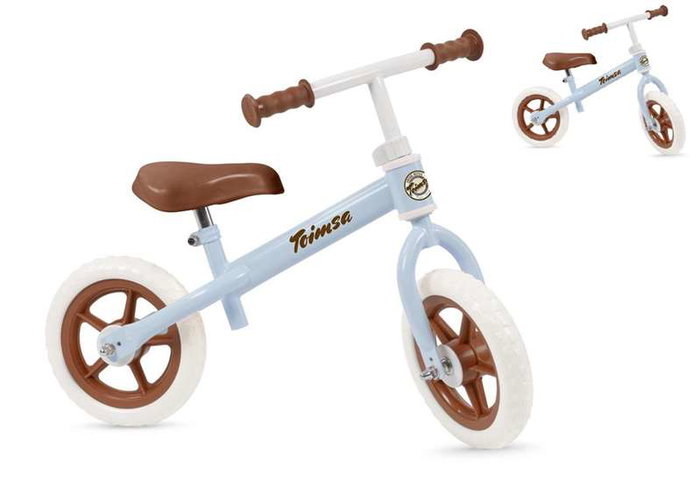 Toimsa Bicicleta sin pedales vintage pour enfant 10" bleu, pour 2 à 3 ans, cadre en fer