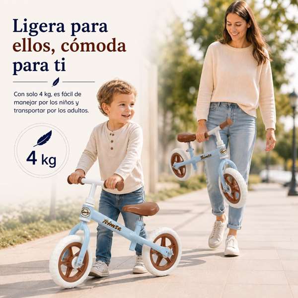 Toimsa Bicicleta sin pedales vintage pour enfant 10" bleu, pour 2 à 3 ans, cadre en fer