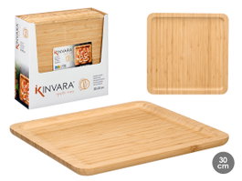 KINVARA Plateau de service carré en bambu Naturel 30x30cm