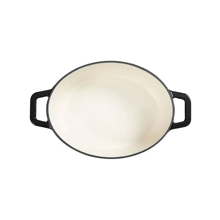 Livoo MEP129N Cocotte Ovale en Fonte Émaillée 4.5 L, Couvercle à Picots, Tous Feux 29 x 22 cm