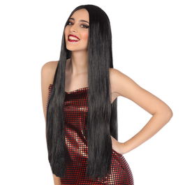 Perruque Morena Longue Lisse, 80 cm, 160 g, avec Frange, pour Déguisement, Halloween, Cosplay, Personnage Fantastique
