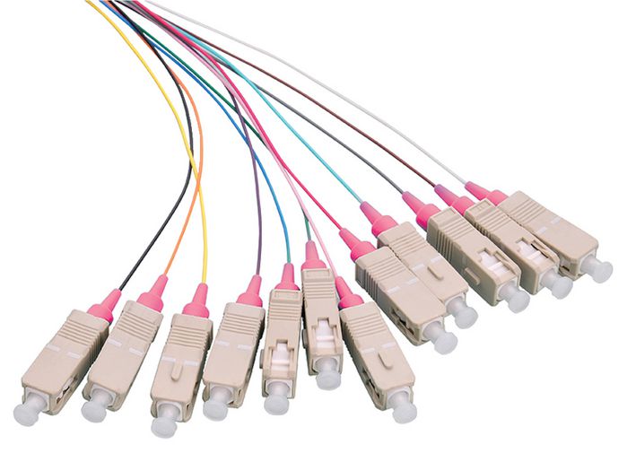 LOGON PROFESSIONAL LFP035 Kit de 12 pigtails à fibre optique SC OM4 2 mètres, connecteurs violets LOGON PROFESSIONAL LFP035 Kit de 12 pigtails à fibre optique SC OM4 2 mètres, connecteurs violets
