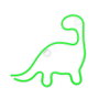Forever Lampe Néon LED Dinosaur Green - Lumière Décorative Vert avec Alimentation USB 5V, Interrupteur ON/OFF (PS+PVC, 2m)