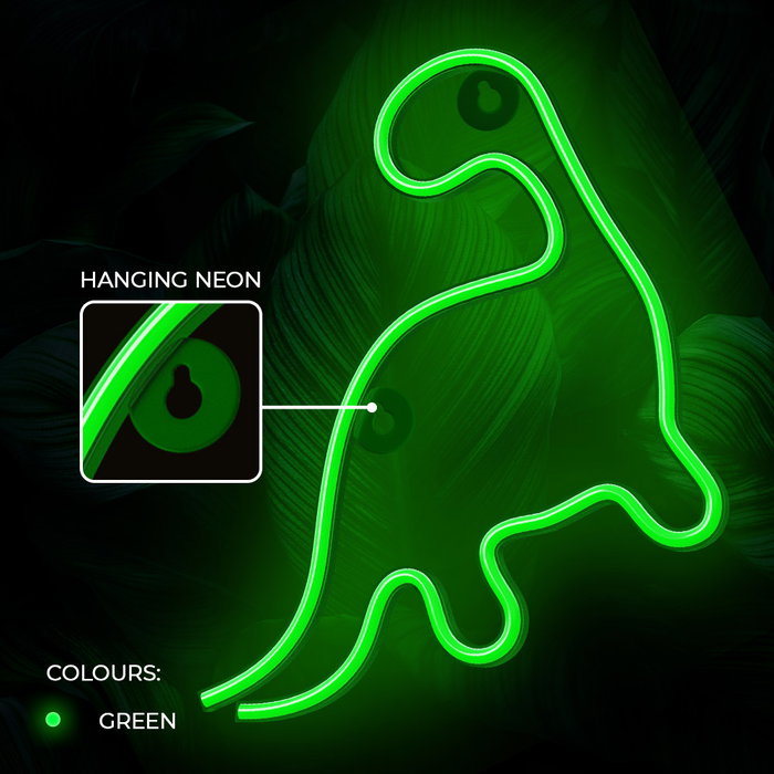 Forever Lampe Néon LED Dinosaur Green - Lumière Décorative Vert avec Alimentation USB 5V, Interrupteur ON/OFF (PS+PVC, 2m) Forever Lampe Néon LED Dinosaur Green - Lumière Décorative Vert avec Alimentation USB 5V, Interrupteur ON/OFF (PS+PVC, 2m)