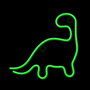 Forever Lampe Néon LED Dinosaur Green - Lumière Décorative Vert avec Alimentation USB 5V, Interrupteur ON/OFF (PS+PVC, 2m)