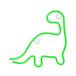 Forever Lampe Néon LED Dinosaur Green - Lumière Décorative Vert avec Alimentation USB 5V, Interrupteur ON/OFF (PS+PVC, 2m)