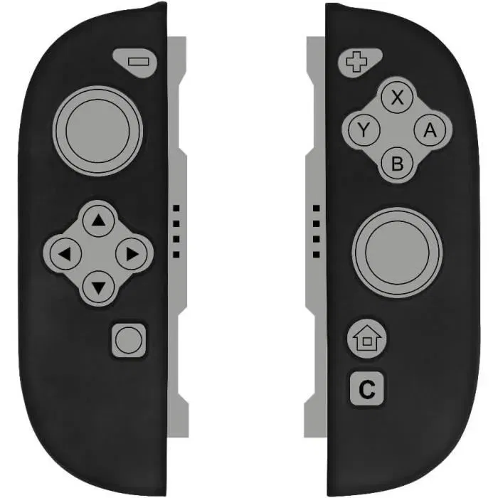 Nintendo - Housse de protection silicone pour Joy-Con Nintendo Switch 2 - Antichoc, anti-rayures et anti-poussière - Noir - Modèle Konix