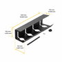Emuca Lot de 2 chemins de câbles sous le bureau, Acier, Noir