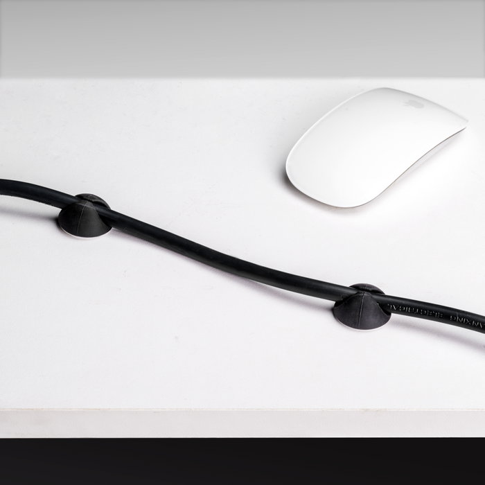 Emuca Lot de 2 chemins de câbles sous le bureau, Acier, Noir Emuca Lot de 2 chemins de câbles sous le bureau, Acier, Noir
