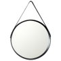 Home Deco Factory Miroir Rond avec Poignée Noire 51,5 cm