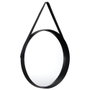 Home Deco Factory Miroir Rond avec Poignée Noire 51,5 cm