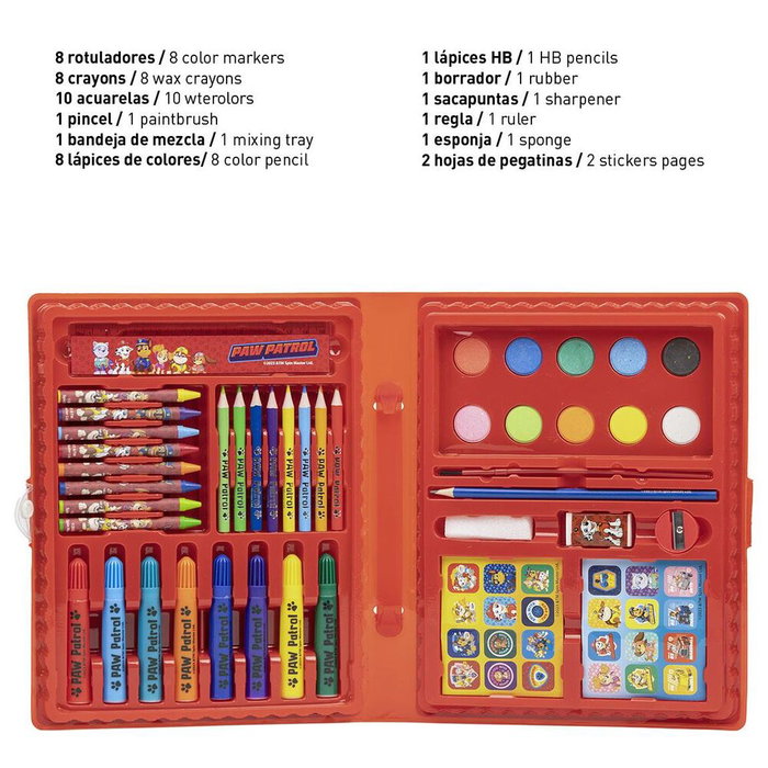 CERDÁ Kit de Papeterie et de Coloriage Patrulla Canina Paw Patrol pour Enfants, 26.7x45.3x3 cm