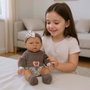 Poupée TACHAN 26 cm avec Ensemble Pantalon Marron - Jeu de Rôle et Soins pour Enfants à partir de 18 Mois (Réf. T01063)