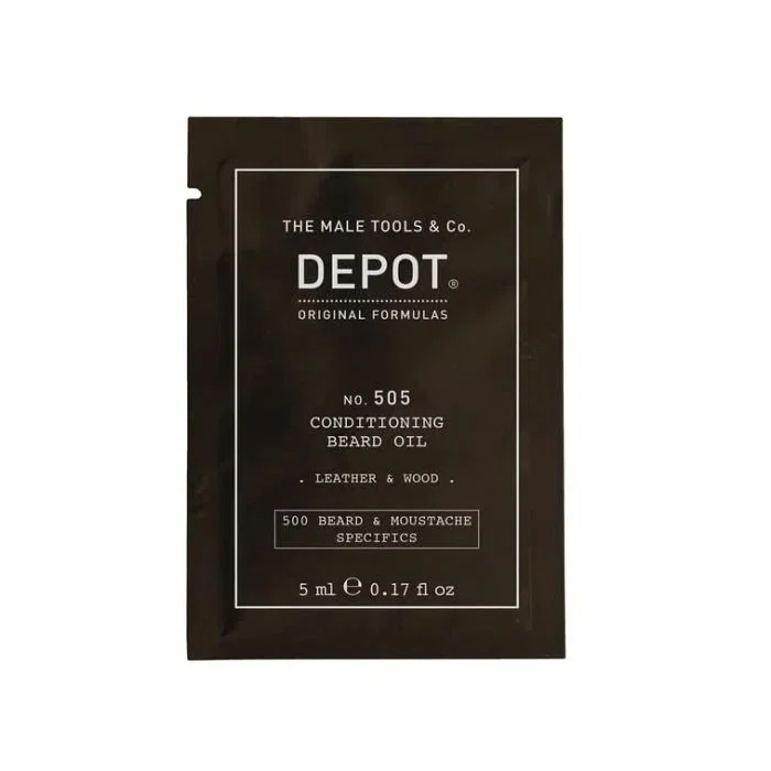 Depot 505 Beard & Mustache Specifics No. 505 Huile à barbe Cuir & bois 5 ml Depot 505 Beard & Mustache Specifics No. 505 Huile à barbe Cuir & bois 5 ml